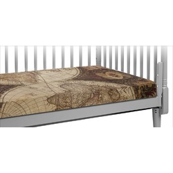 Vintage World Map Crib Fitted Sheet