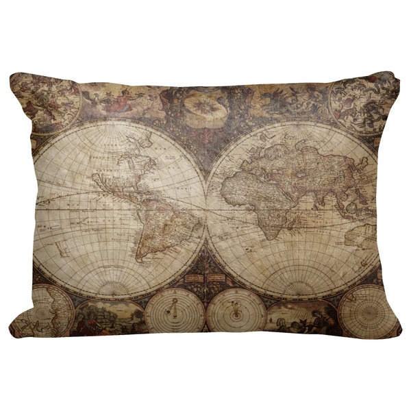 Custom Vintage World Map Decorative Baby Pillowcase - 16"x12"