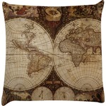 Vintage World Map Decorative Pillow Case