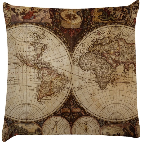 Custom Vintage World Map Decorative Pillow Case