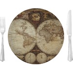 Vintage World Map 10" Glass Lunch / Dinner Plates - Single or Set