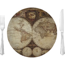 Vintage World Map 10" Glass Lunch / Dinner Plates - Single or Set