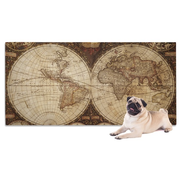 Custom Vintage World Map Dog Towel
