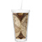 Vintage World Map Double Wall Tumbler with Straw