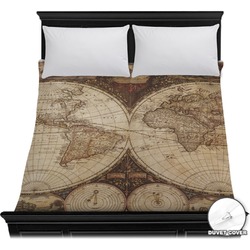 Vintage World Map Duvet Cover - Full / Queen