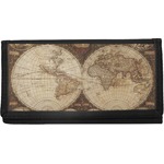 Vintage World Map Canvas Checkbook Cover