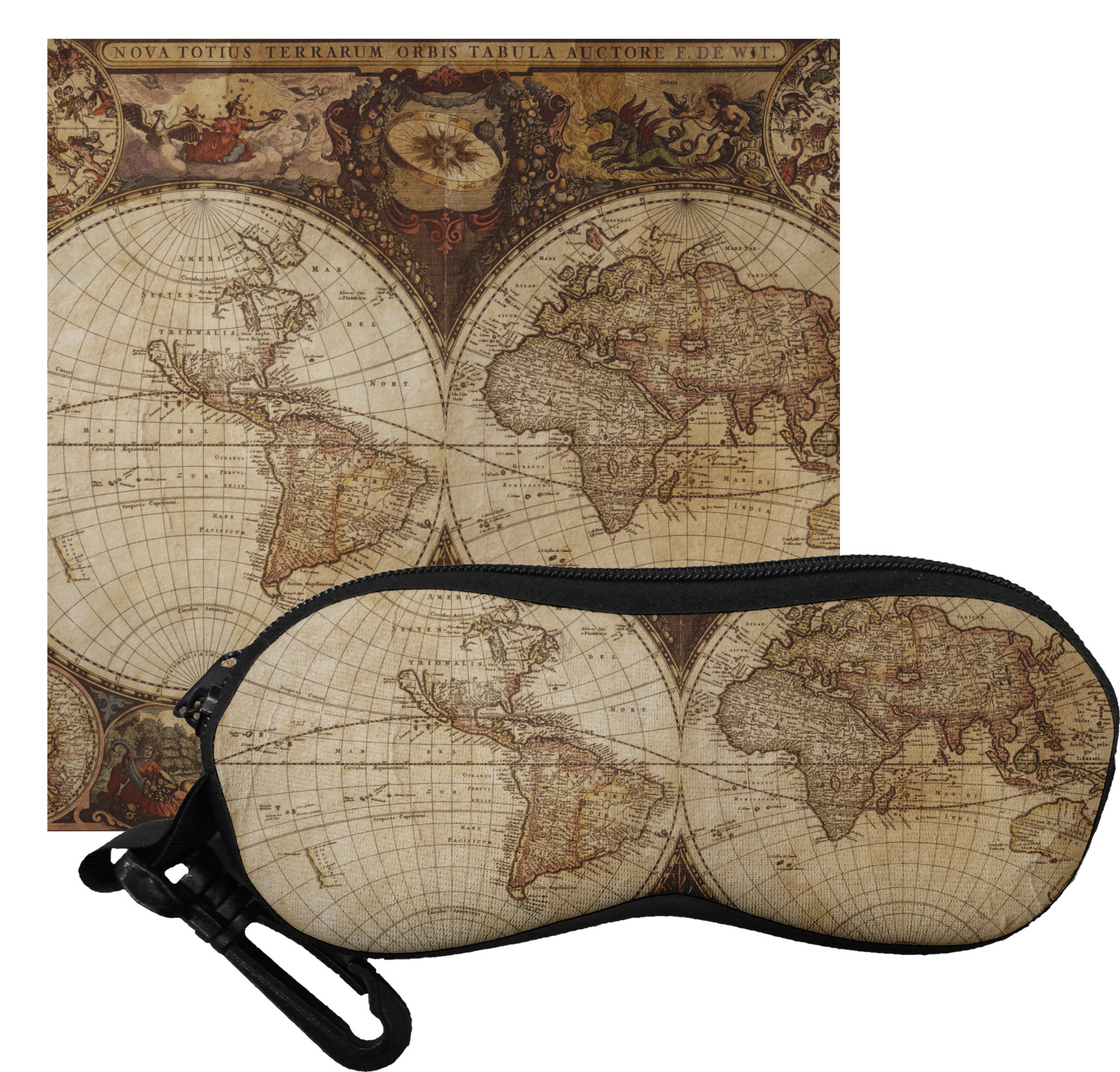 Vintage World Map Eyeglass Case & Cloth YouCustomizeIt