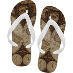 Vintage World Map Flip Flops - Small