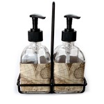 Vintage World Map Glass Soap & Lotion Bottles
