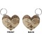 Antique World Map Heart Keychain (Front + Back)