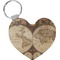 Antique World Map Heart Keychain (Personalized)