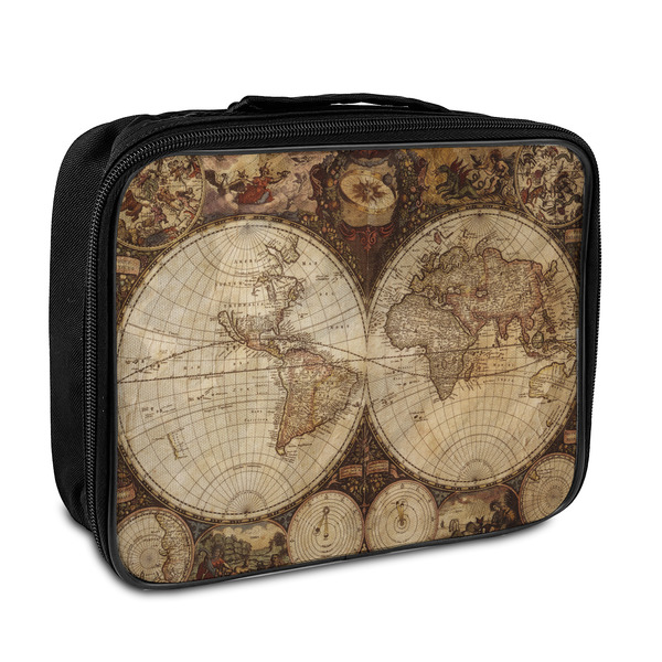Custom Vintage World Map Insulated Lunch Bag