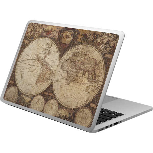 Custom Vintage World Map Laptop Skin - Custom Sized