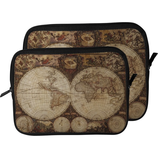 Antique World Map Laptop Sleeve (Size Comparison)