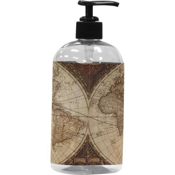 Custom Vintage World Map Plastic Soap / Lotion Dispenser