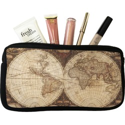 Vintage World Map Makeup / Cosmetic Bag - Small