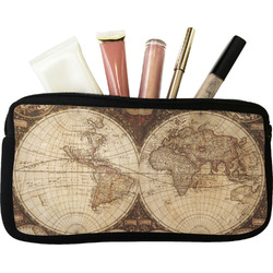 Vintage World Map Makeup / Cosmetic Bag
