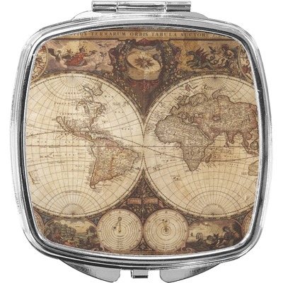 Antique World Map Compact Mirror 