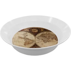 Vintage World Map Melamine Bowl