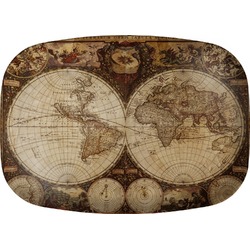 Vintage World Map Melamine Platter