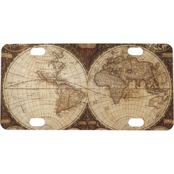 Vintage World Map Mini/Bicycle License Plate
