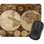Vintage World Map Rectangular Mouse Pad