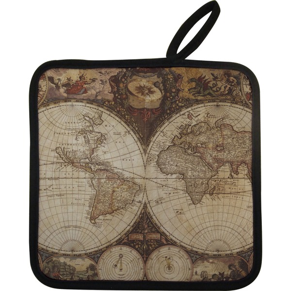 Custom Vintage World Map Pot Holder