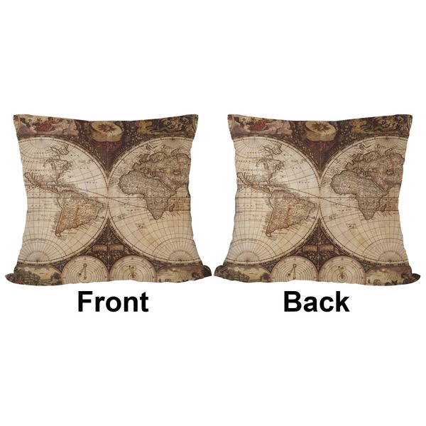 Antique World Map Outdoor Pillow - 20x20