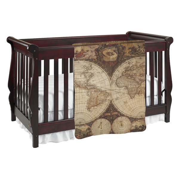 Custom Vintage World Map Baby Blanket
