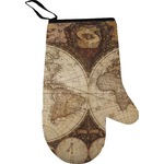 Vintage World Map Right Oven Mitt