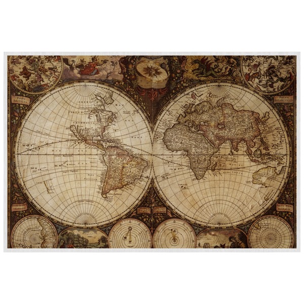 Custom Vintage World Map Laminated Placemat