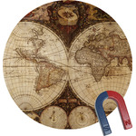 Vintage World Map Round Fridge Magnet