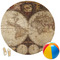 Vintage World Map Round Beach Towel