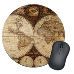 Vintage World Map Round Mouse Pad