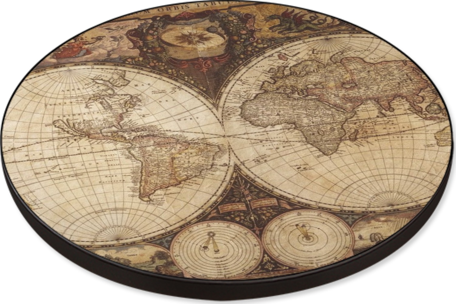 Vintage World Map Round Table 30" YouCustomizeIt