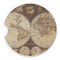 Vintage World Map Sandstone Car Coaster - Single