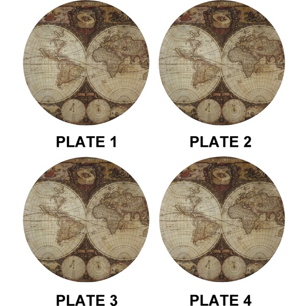 Antique World Map Set of Appetizer / Dessert Plates (Approval)