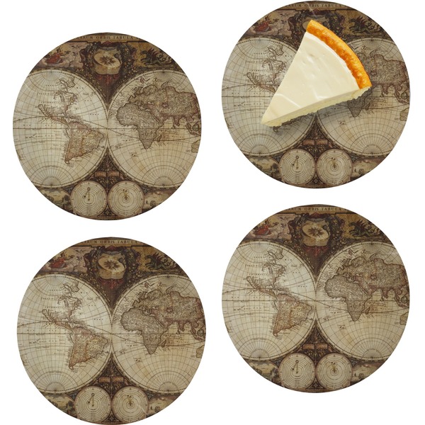 Antique World Map Set of Appetizer / Dessert Plates