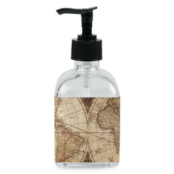 Vintage World Map Glass Soap & Lotion Bottle - Single Bottle