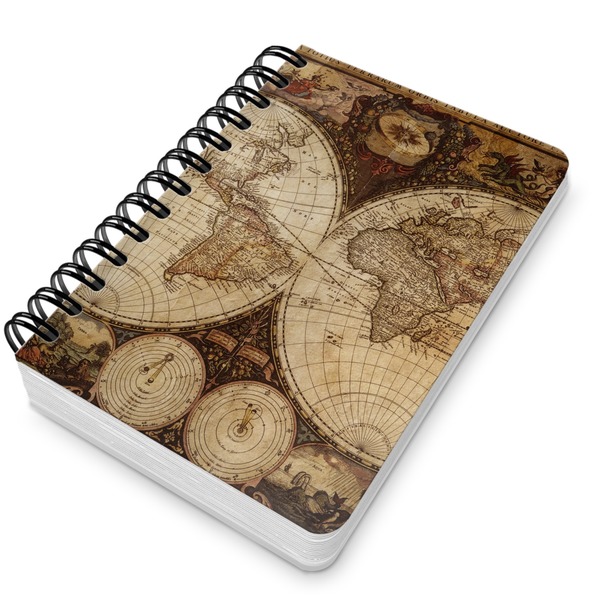 Antique World Map Spiral Journal 5 x 7 - Main