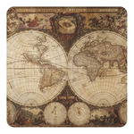 Vintage World Map Square Decal - Small