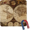 Antique World Map Square Fridge Magnet (Personalized)