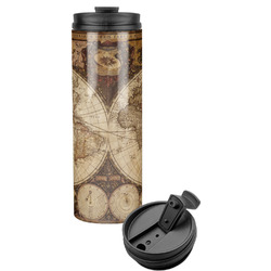 Vintage World Map Stainless Steel Skinny Tumbler