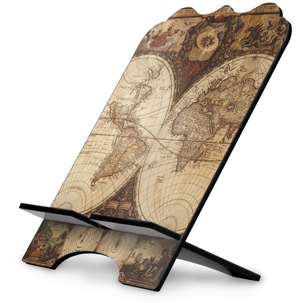 Custom Vintage World Map Stylized Tablet Stand
