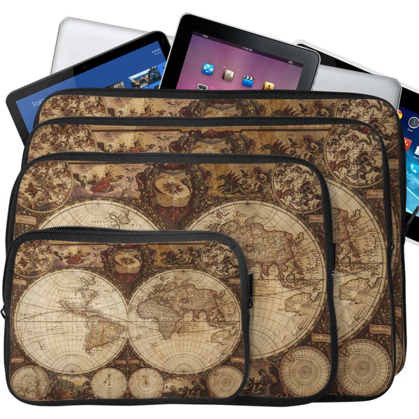 Antique World Map Tablet & Laptop Case Sizes