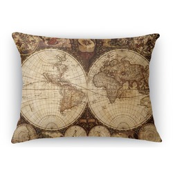 Vintage World Map Rectangular Throw Pillow Case