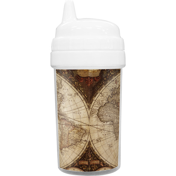 Custom Vintage World Map Toddler Sippy Cup