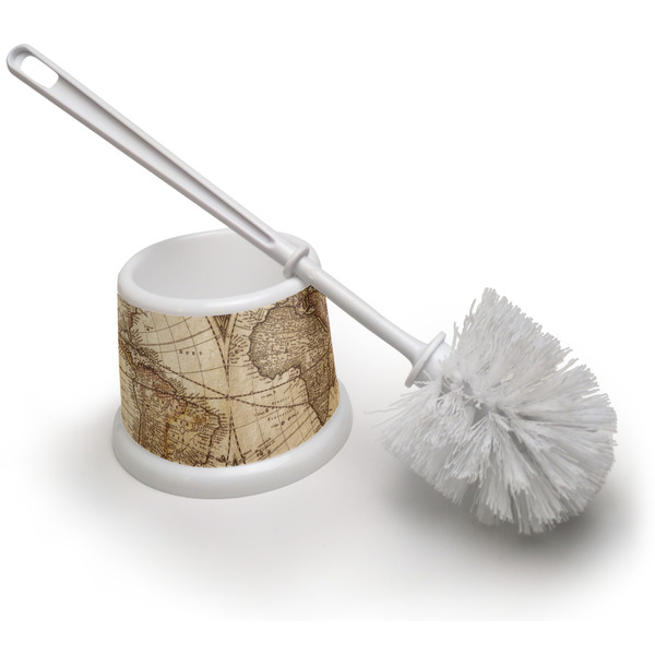 Custom Vintage World Map Toilet Brush