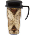 Vintage World Map Acrylic Travel Mug with Handle