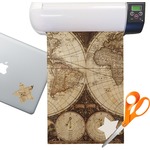 Vintage World Map Sticker Vinyl Sheet (Permanent)